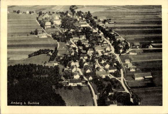 Postcard Amberg in Swabia, near Buchloe, aerial photograph