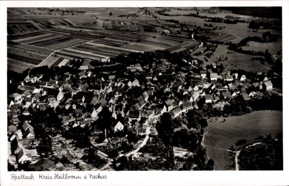 Postcard Brettach Langenbrettach in Württemberg, aerial photograph