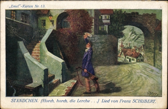 Klapp Lied artiest Ak Peter, O., serenade, horch, horch, the leeuwerik..., song van Franz Schubert