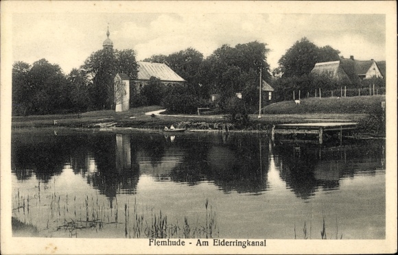 Postcard Flemhude Quarnbek in Schleswig Holstein, Am Eiderringkanal