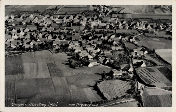 Postcard Ehingen in Middle Franconia, aerial photograph