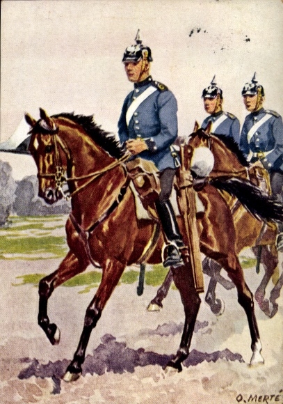 Artist Postcard Merté, Oskar, Magdeburg Dragoon Regiment No. 6