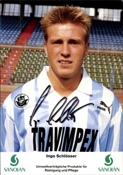Autograph card footballer Ingo Schlösser, FC Hansa Rostock, autograph