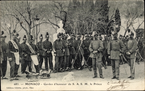 Postcard Monaco, Garde d&#39;honneur de SAS le Prince, honor guard