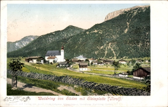 Ak Waidring in Tirol, Gesamtansicht, Steinplatte