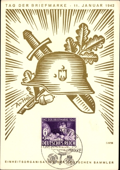 Künstler Ak Axster Heudtlaß, Tag der Briefmarke 1942, KdF
