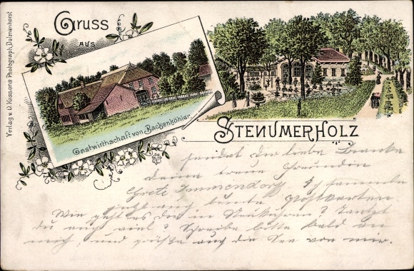 Chromo-Litho Stenum Ganderkesee Lower Saxony, Stenumer wood, inn