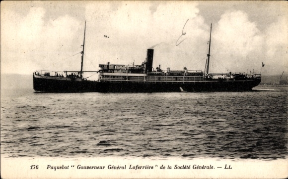 Ak Paquebot Gouverneur-generaal Laferriere, SGTM, stoomboot