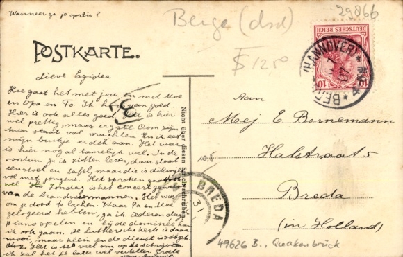 Ak Berge Niedersachsen, Postamt, Straßenpartie Unten Berge