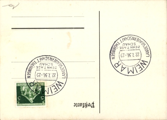 Postcard Weimar in Thuringia, weekly newspaper of the Thuringian Farmers' Association, Reichsnährstand