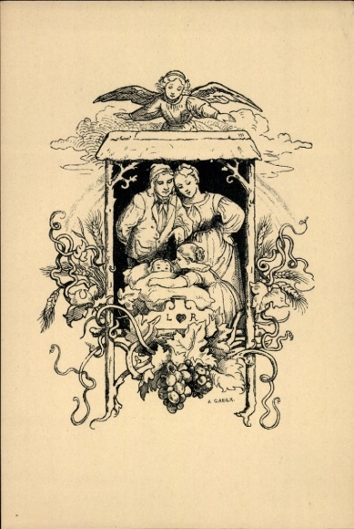 Künstler Ak Richter, Ludwig, Hebbel, Alemannische Gedichte, Das Gewitter, Familienbild
