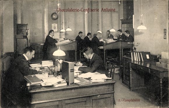 Postcard Chocolaterie-Confectionery Antoine, Accounting
