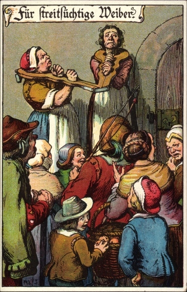 Artysta lito Jodolfi, Kara dla kłótliwych kobiet, potępił kobiety pod pręgierzem