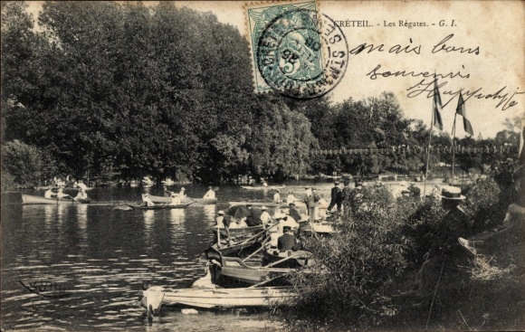 Postcard Créteil Val de Marne, Les Regates