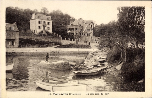 CPA Pont Aven Finistère, a joli coin du port