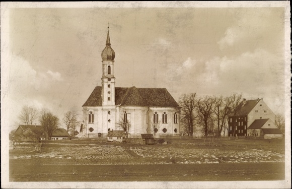 Postcard Vilgertshofen in Upper Bavaria, pilgrimage church to the Sorrowful Mother of God
