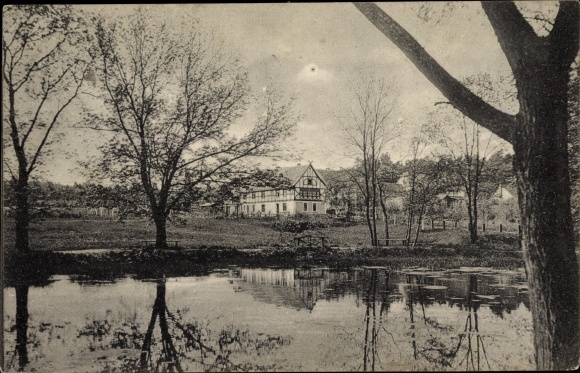 Postcard Neuhaldensleben Haldensleben Börde, pond and forester&#39;s house on the Papenberg