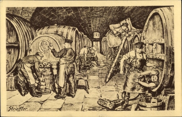 Artist PC Strieffler, Palatinate wine, wine cellar