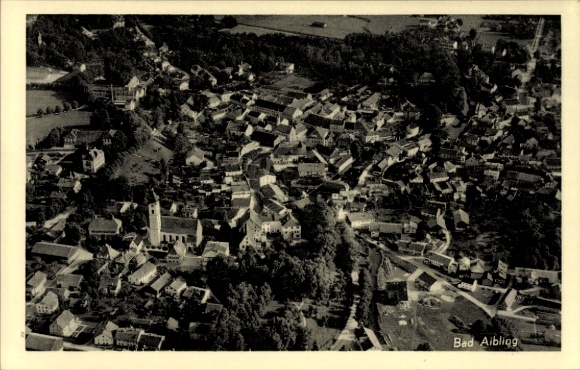 Postcard Bad Aibling in Upper Bavaria, aerial photograph