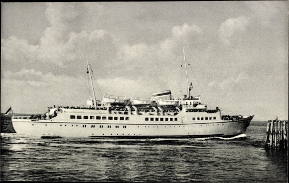 Ansichtkaart Cuxhaven in Nedersaksen, scheepswapen van Hamburg, HADAG