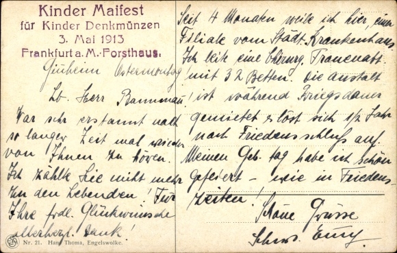 Artist Postcard Thoma, Hans, Engelswolke
