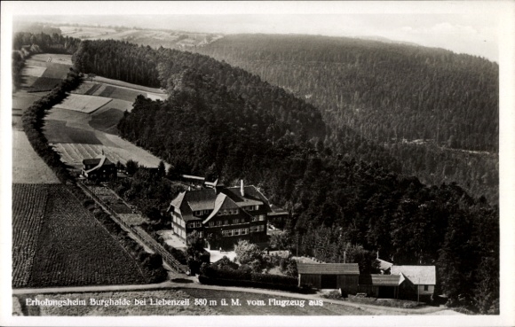 KP Bad Liebenzell w Schwarzwaldzie, ośrodek rekreacyjny Burghalde, krajobraz, zdjęcie lotnicze