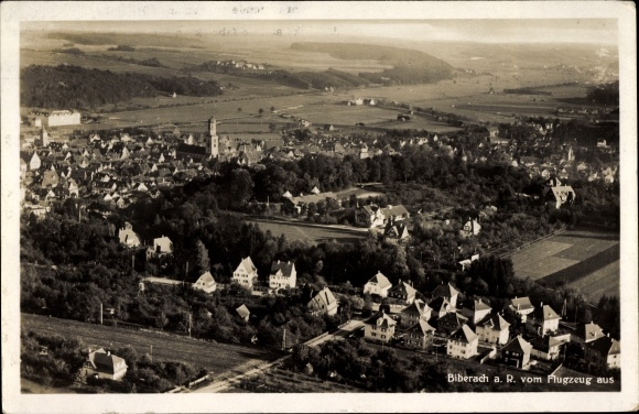 PC Biberach an der Riss in Upper Swabia, aerial photograph