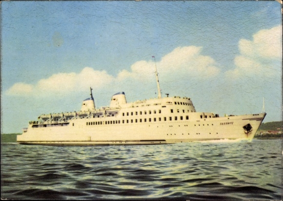 Ak MS Sassnitz, Eisenbahnfährschiff der Deutschen Reichsbahn