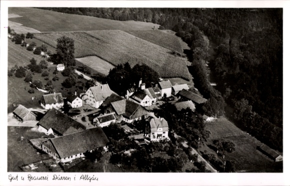 Postcard Dürren Kißlegg in the Allgäu, aerial photograph
