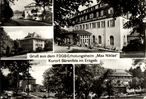 Postcard Bärenfels Altenberg in the Ore Mountains, FDGB recreation home Max Niklas