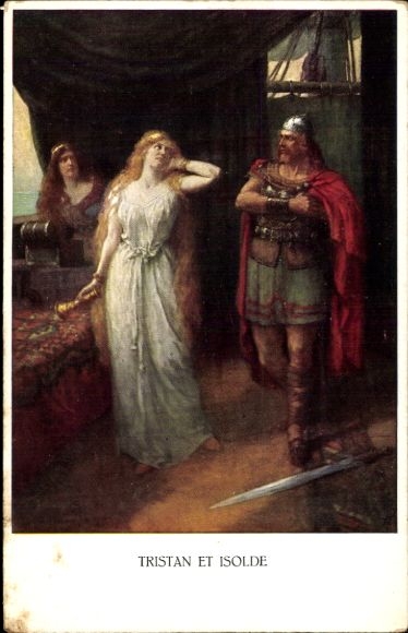 Artist Postcard Leeke, F., Tristan and Isolde, Opera Scene