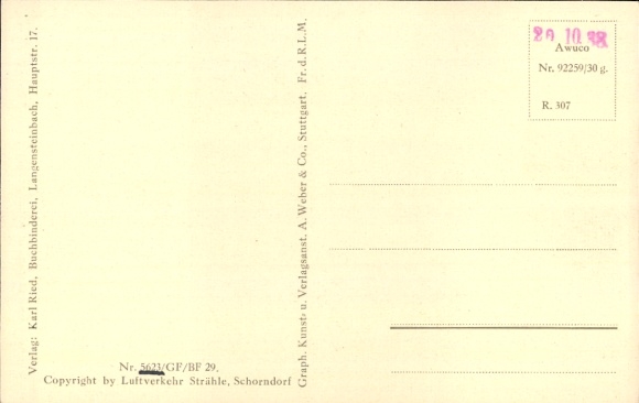 Postcard Langensteinbach Karlsbad Baden Württemberg, Bibelheim, aerial photograph