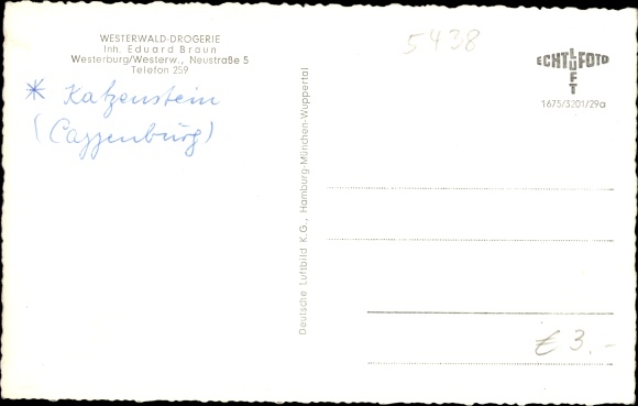 Postcard Westerburg in the Westerwald, Katzenstein, Westerwald drugstore