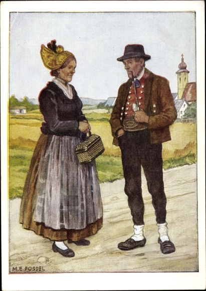 Artist PC Fossel, Ostmark folk costumes, Oberdonau, Innviertel