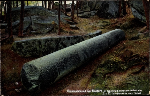 Postcard Felsberg in the Odenwald Hesse, giant column