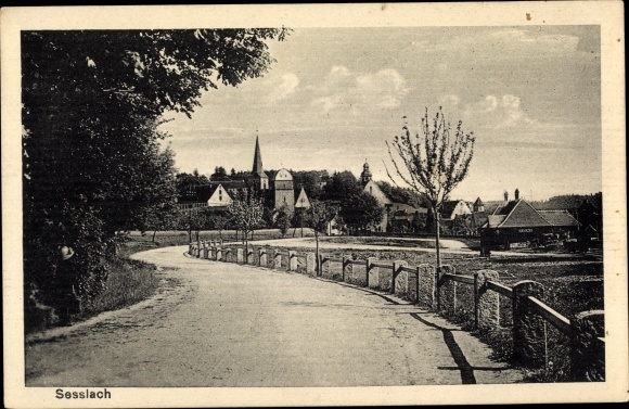 Postcard Sesslach in Upper Franconia, view of the place