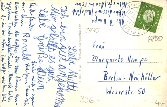 Postcard Ubbedissen Bielefeld in Westphalia, Nature Friends House on the northern slope of the Teutoburg Forest