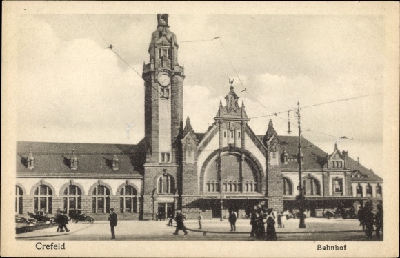 Ak Krefeld am Niederrhein, Bahnhof