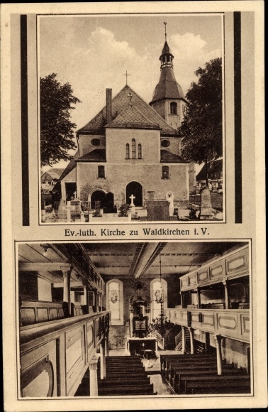 Ak Waldkirchen Lengenfeld Vogtland, Evangelisch luth. Kirche, Innenansicht