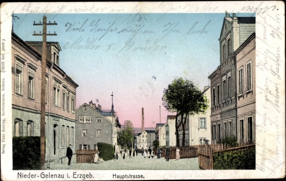 PC Nieder Gelenau in the Ore Mountains, main street