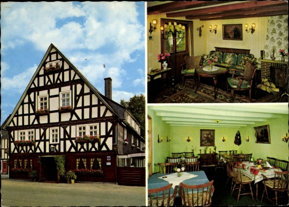 Postcard Hilchenbach in Westphalia, Hotel-Restaurant Deutscher Hof