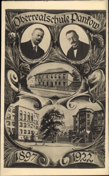 PC Berlin Pankow, secondary school 1897-1922, school building, director Schnell, director Sternbeck