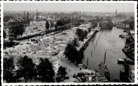 Foto Rotterdam Südholland Niederlande, Hafenanlagen, Kriegszerstörung 2. WK