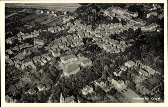 Postcard Bad Arolsen in Hesse, aerial photograph