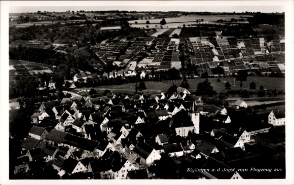 Postcard Siglingen Neudenau an der Jagst, aerial photograph