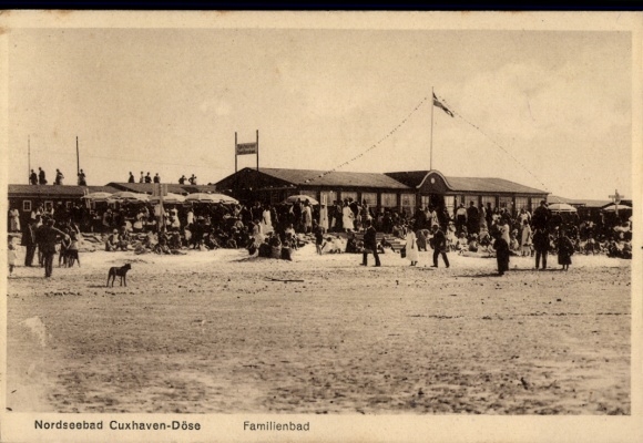 Postcard Döse Cuxhaven in Lower Saxony, family pool, beach party