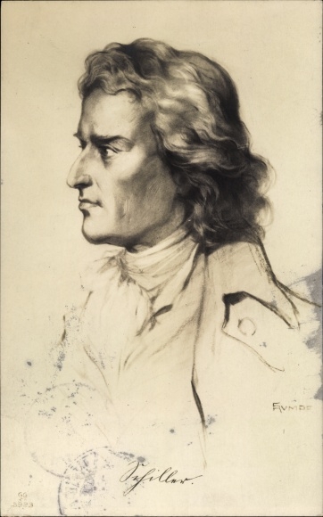Artist Postcard Rumpf, poet and writer Friedrich von Schiller, portrait