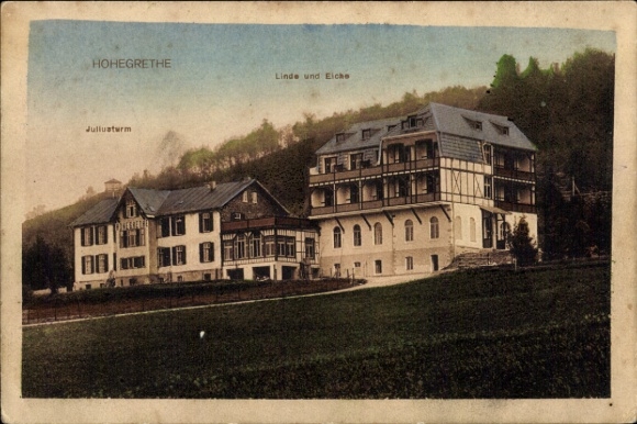 Postcard Hohegrete Splendor in the Westerwald, House Linde, Oak, Juliusturm