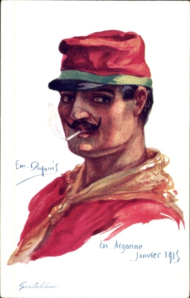 Kunstenaar Ak Dupuis, Em., Nos Alliés, nr. 8, Garibaldien, Ital. soldaat