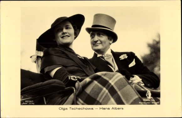 Postcard actress Olga Chekhova, actor Hans Albers
